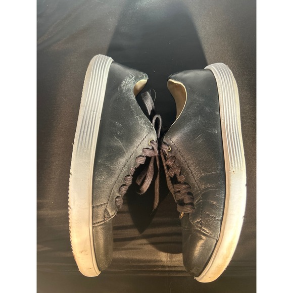 Cole Haan Black Leather Lace Up Sneakers Comfortable Everyday Casual Shoes - Picture 2 of 6